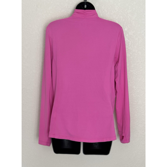 IBKUL Golf Pullover Shirt Ruched 1/4 Zip UPF 50 Pink Long Sleeve Stretch Active - Picture 3 of 9